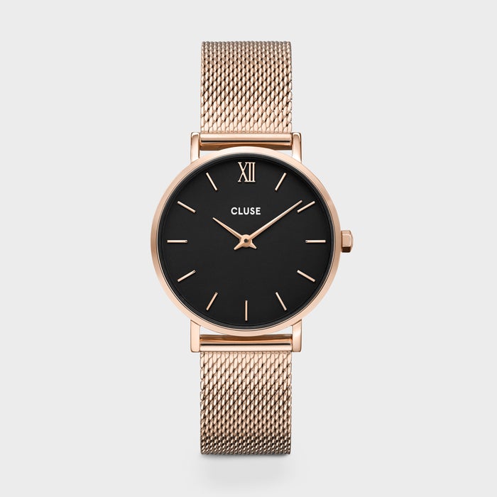 CLUSE Minuit Mesh Black, Rose Gold Colour 33 mm - CW0101203003