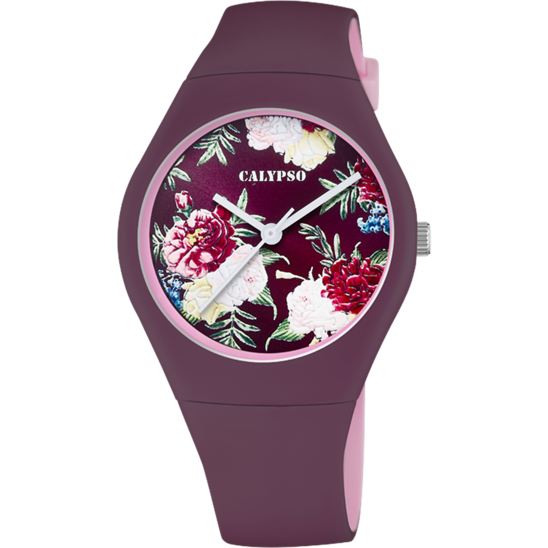 Montre Fille CALYPSO 3 AIGUILLES K5791-6 - Bracelet Résine Rouge