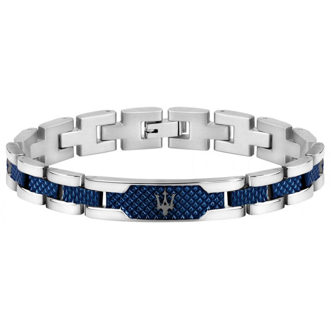 Bracelet Maserati Homme Acier Argenté Bleue Maserati JM419ASC02