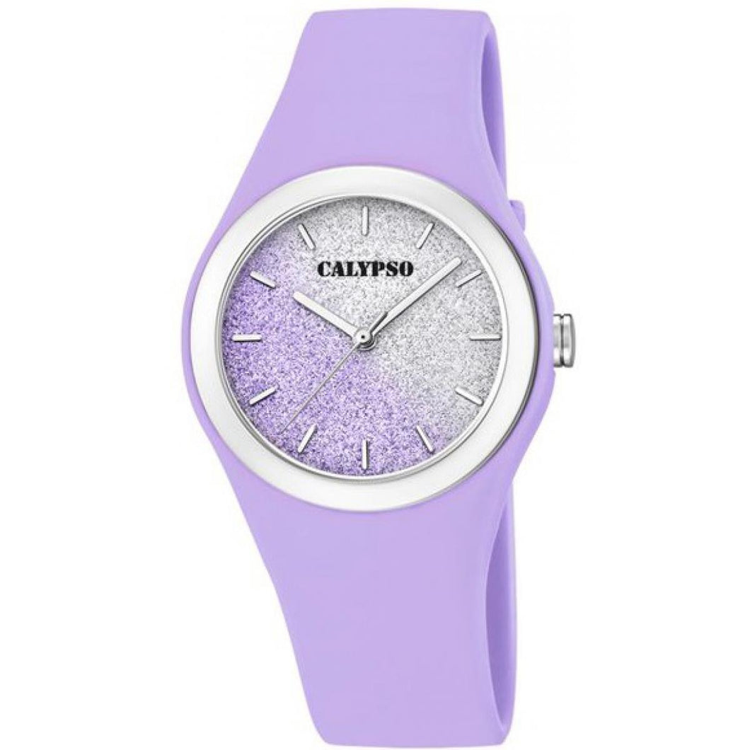 Montre Calypso K5754-2 - Montre Bracelet Silicone Violet Boitier Silicone Violet Femme