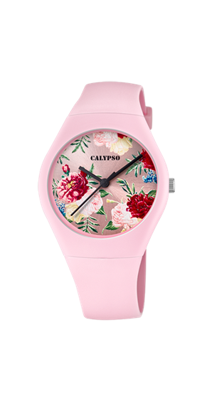 Calypso Sweet Time Montre Femme Acier Silicone Rose K5791/2